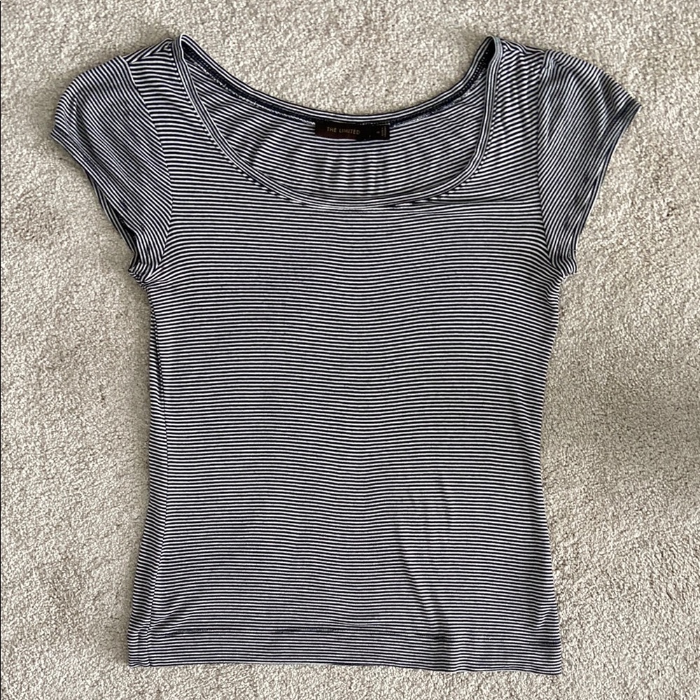 Women's Striped Black and White Knit TShirt